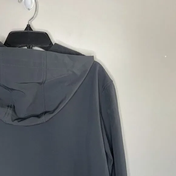 CAMEL CROWN Mens Full-Zip Jacket Anorak NEW Fleece-Lined Windproof Hood Gray L - Picture 5 of 9